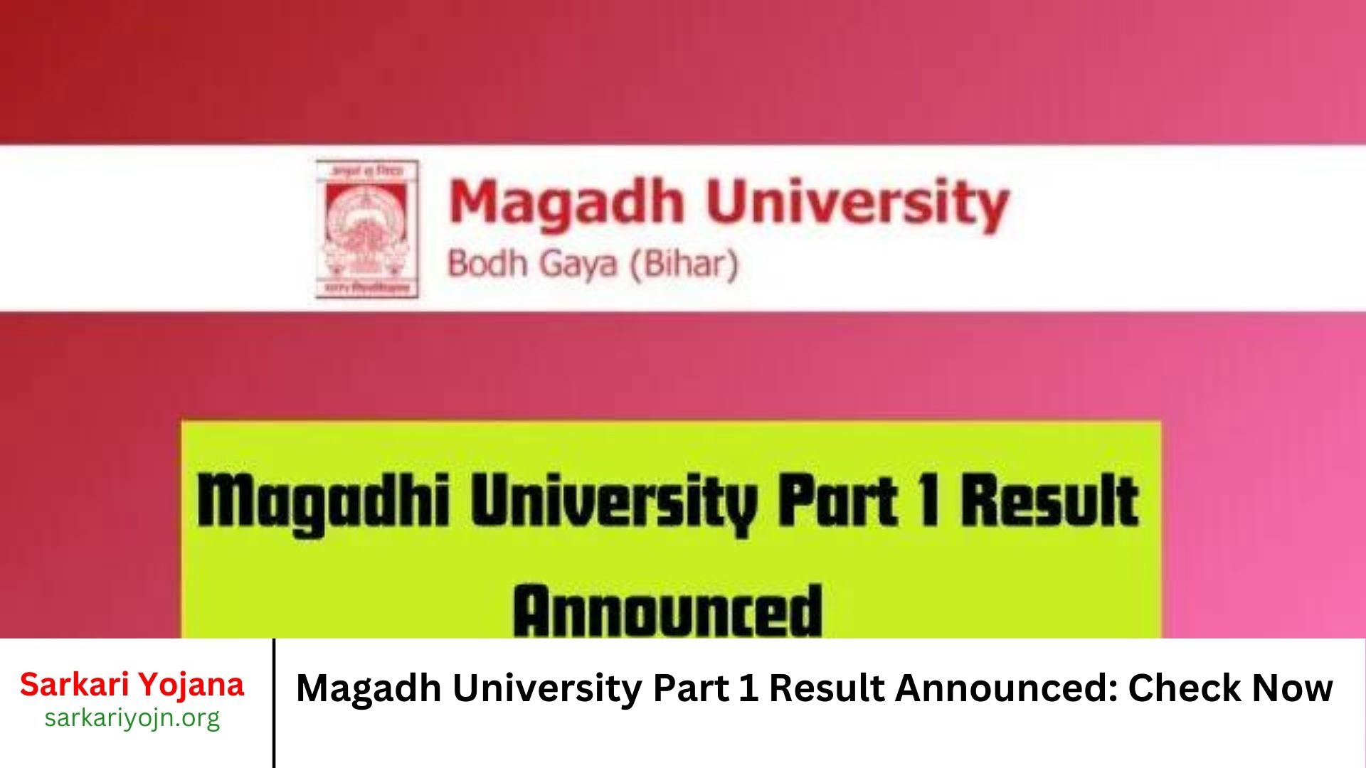 Magadh University Part 1 Result Announced Check Now